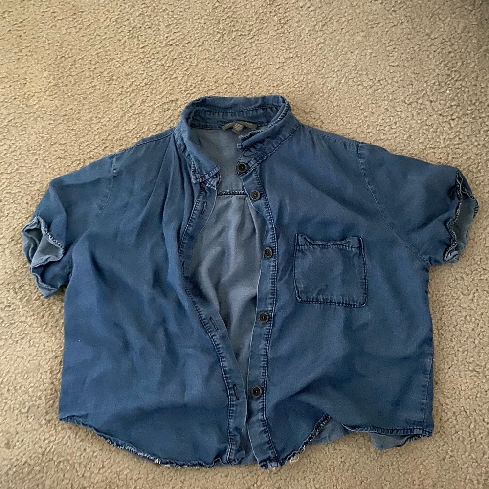 Denim button down